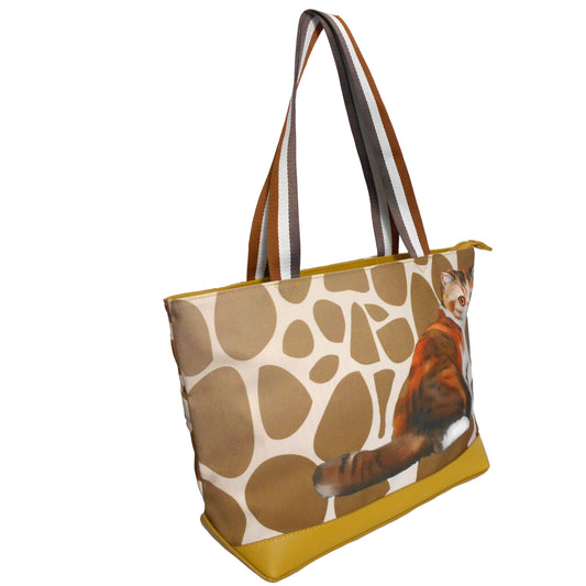 Furbabies Exotic Shorthair Original Portrait Drawing Printed Canvas Medium Tote Bag