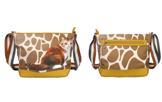 Furbabies Exotic Shorthair Original Portrait Drawing Printed Canvas Medium Shoulder Bag