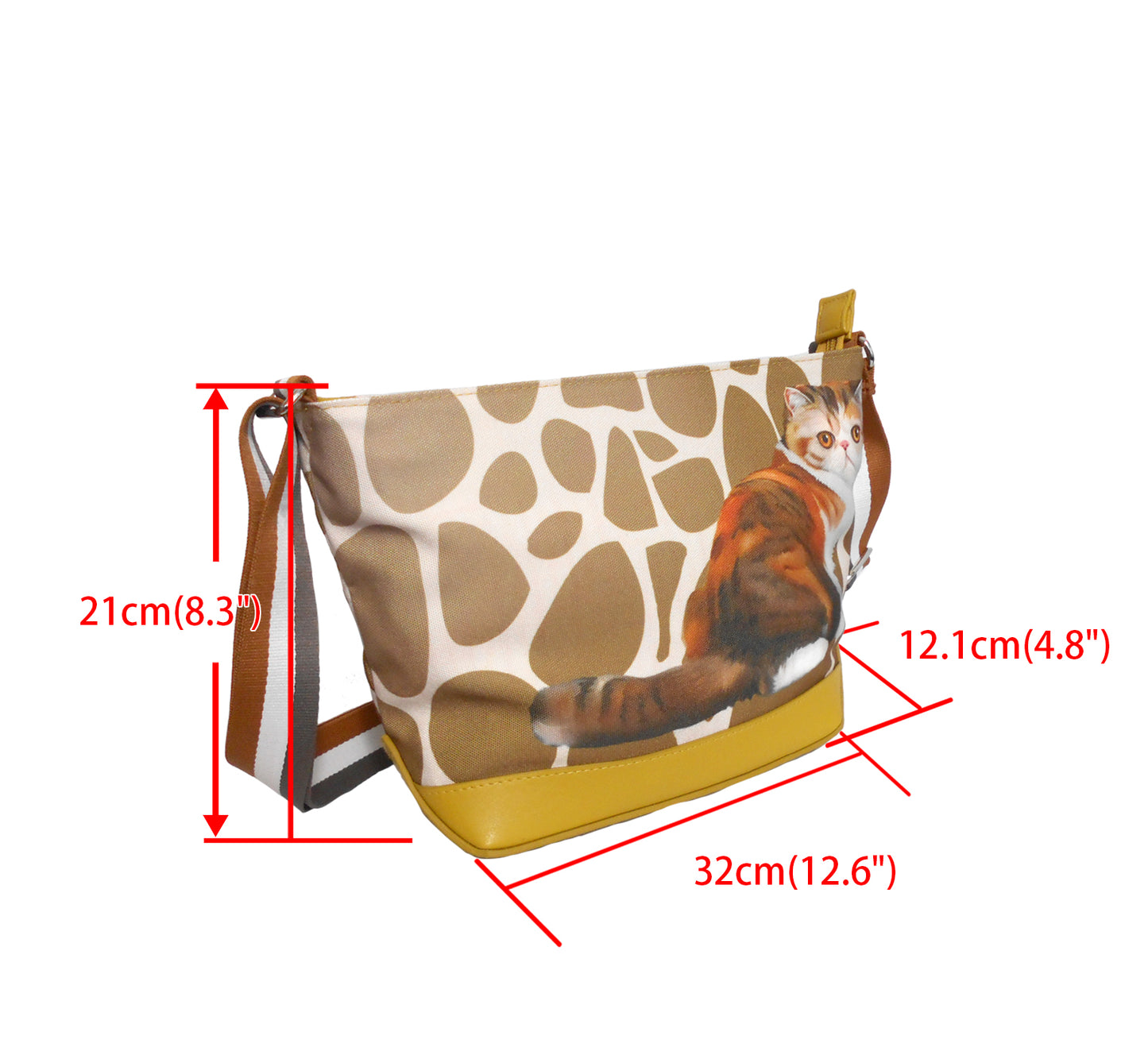 Furbabies Exotic Shorthair Original Portrait Drawing Printed Canvas Medium Shoulder Bag