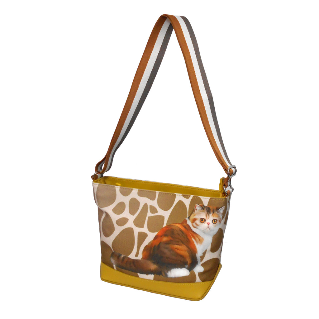 Furbabies Exotic Shorthair Original Portrait Drawing Printed Canvas Medium Shoulder Bag