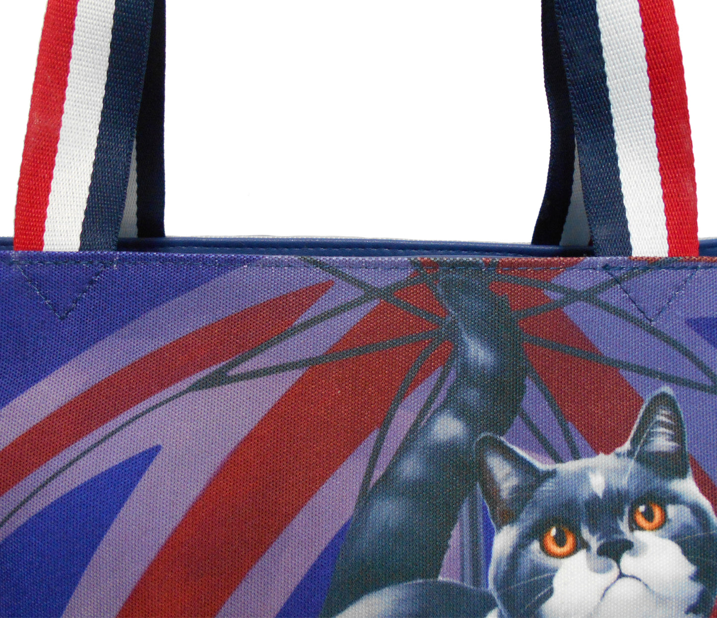 Furbabies British Shorthair Original Portrait Drawing Printed Canvas Large Tote Bag