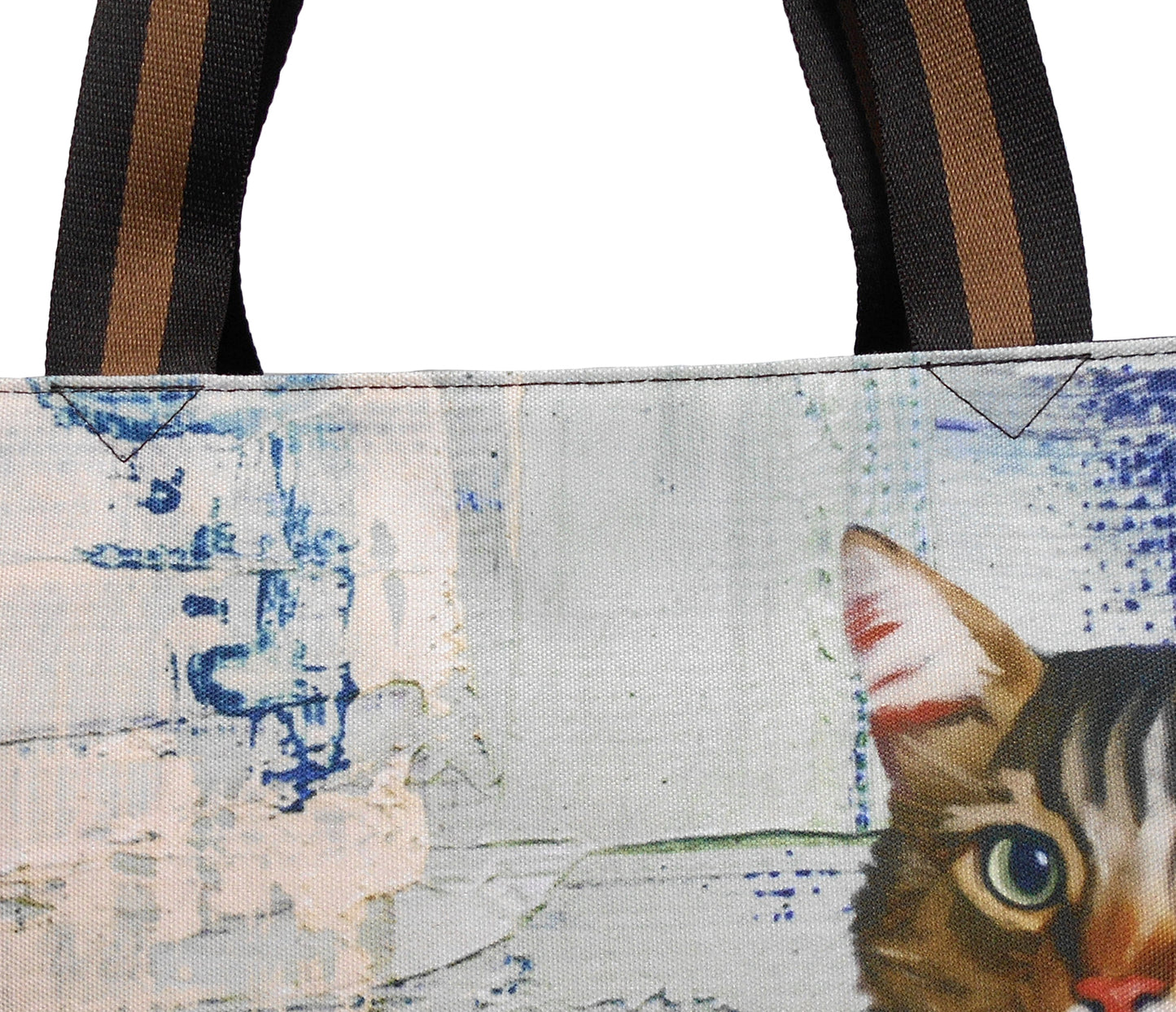 Furbabies Maine Coon Original Portrait Drawing Printed Canvas Large Tote Bag