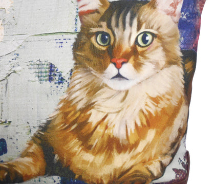 Furbabies Maine Coon Original Portrait Drawing Printed Canvas Medium Tote Bag