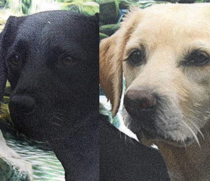 Furbabies Labrador Retriever Original Portrait Drawing Printed Canvas Medium Tote Bag