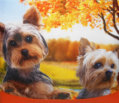 Furbabies Yorkshire Terrier Original Portrait Drawing Printed Canvas Large Tote Bag