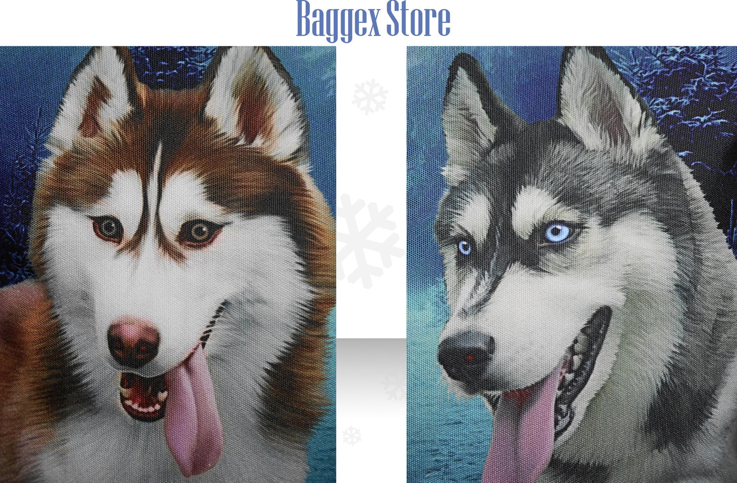 Furbabies Husky Original Portrait Drawing Printed Canvas Medium Tote Bag