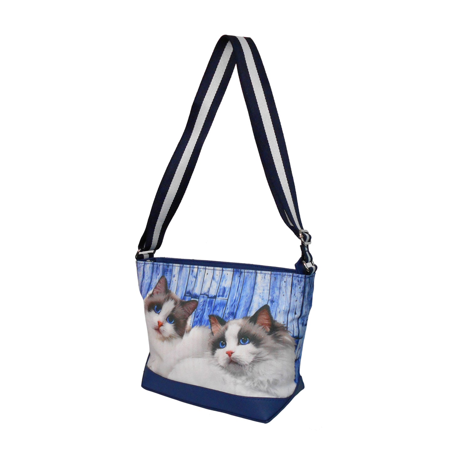 Furbabies Ragdoll Cat Original Portrait Drawing Printed Canvas Medium Shoulder Bag