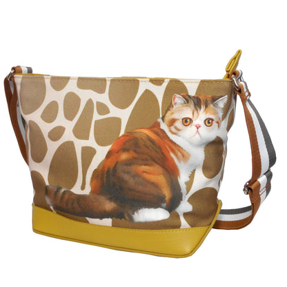 Furbabies Exotic Shorthair Original Portrait Drawing Printed Canvas Medium Shoulder Bag