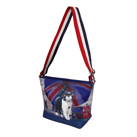 Furbabies British Shorthair Original Portrait Drawing Printed Canvas Medium Shoulder Bag