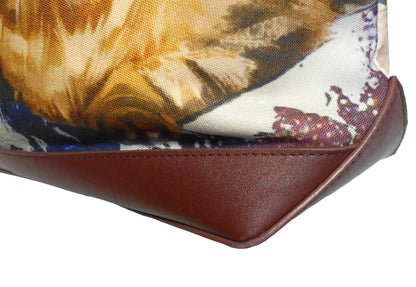 Furbabies Maine Coon Original Portrait Drawing Printed Canvas Large Tote Bag