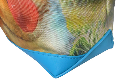 Furbabies Welsh Corgi Original Portrait Drawing Printed Canvas Large Shoulder Bag