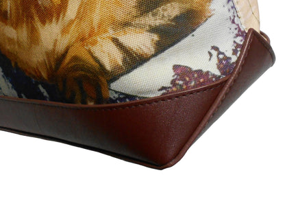 Furbabies Maine Coon Original Portrait Drawing Printed Canvas Medium Tote Bag