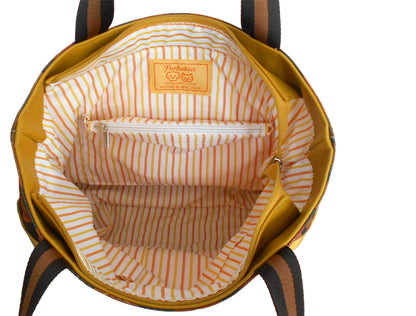 Furbabies Bengal cat Original Portrait Drawing Printed Canvas Medium Tote Bag