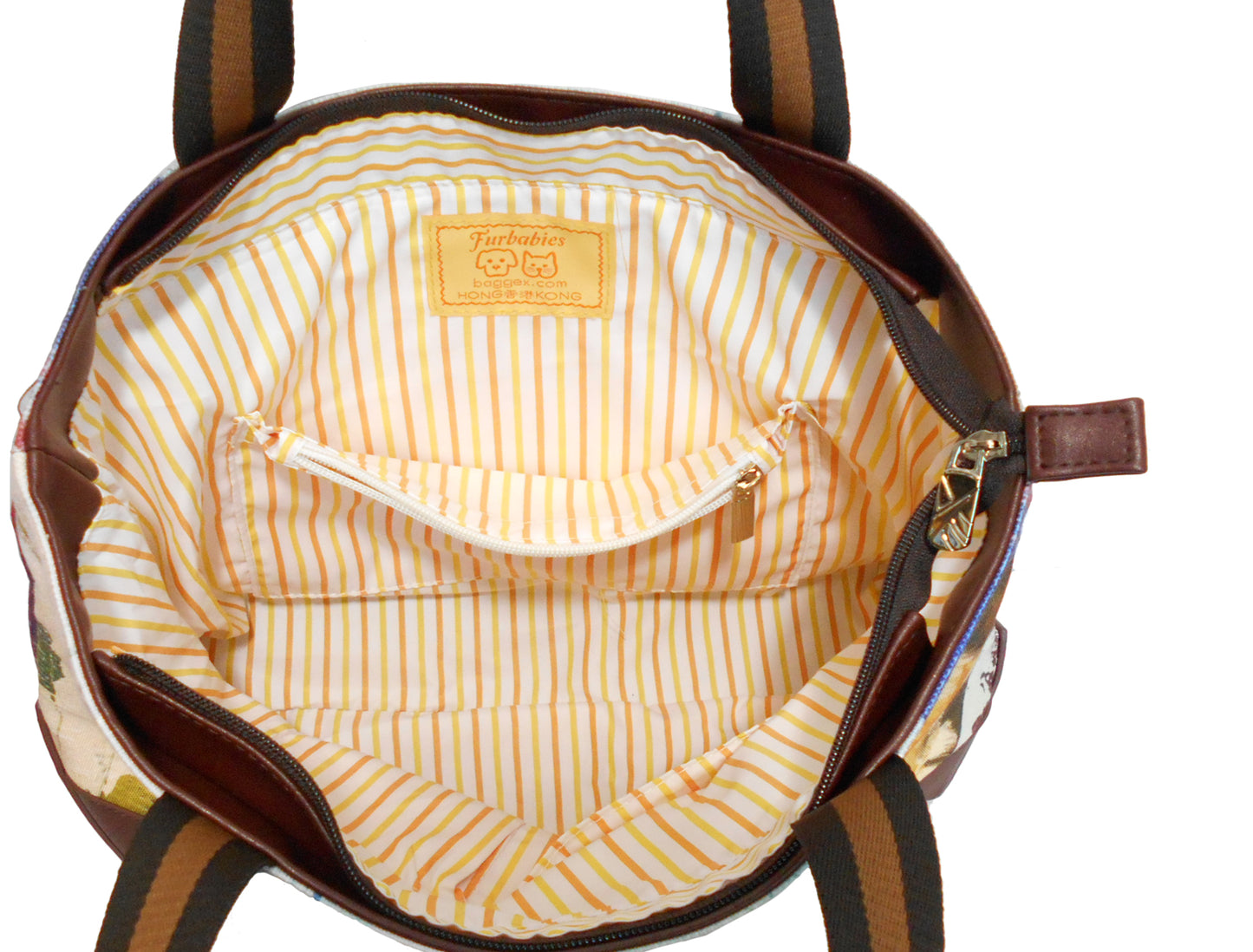 Furbabies Maine Coon Original Portrait Drawing Printed Canvas Medium Tote Bag