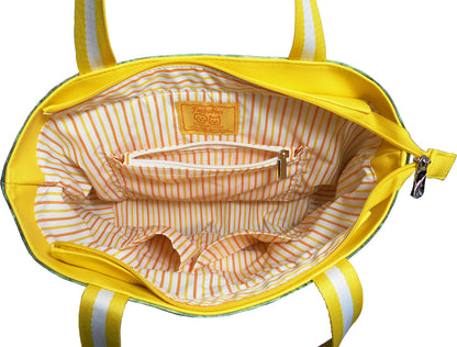 Furbabies Labrador Retriever Original Portrait Drawing Printed Canvas Medium Tote Bag