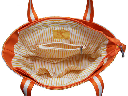 Furbabies Yorkshire Terrier Original Portrait Drawing Printed Canvas Medium Tote Bag