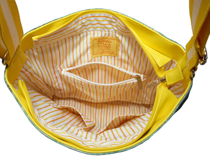 Furbabies Labrador Retriever Original Portrait Drawing Printed Canvas Large Shoulder Bag