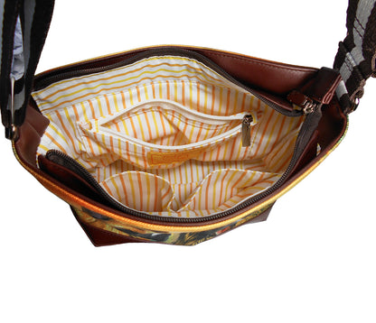 German Shepherd Original Portrait Drawing Printed Canvas Medium Shoulder Bag