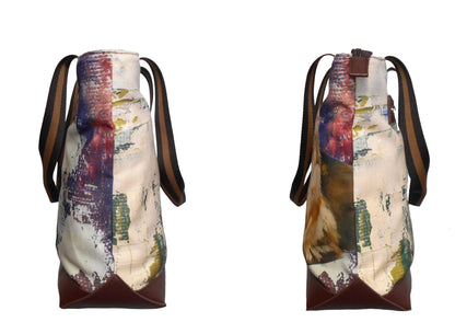 Furbabies Maine Coon Original Portrait Drawing Printed Canvas Large Tote Bag