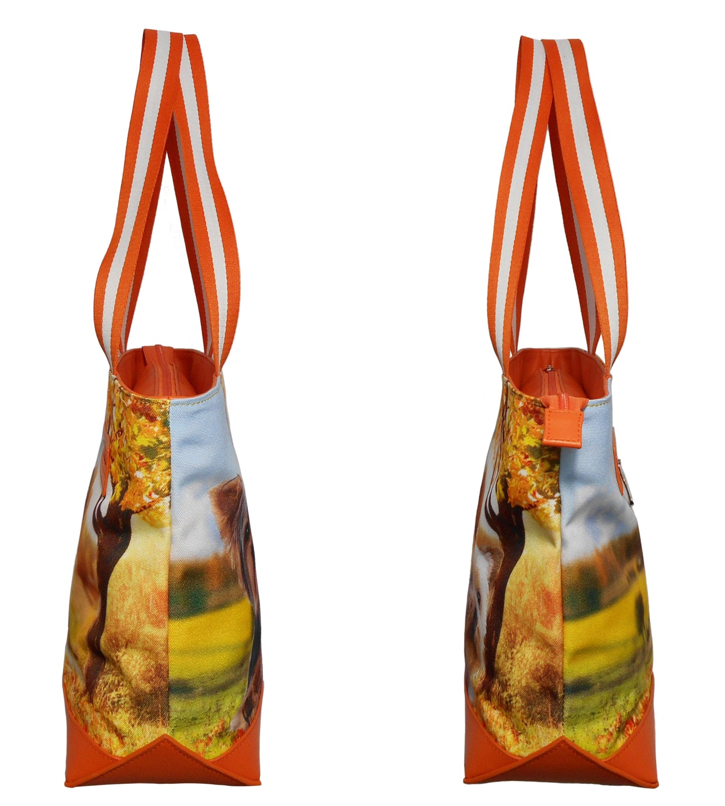 Furbabies Yorkshire Terrier Original Portrait Drawing Printed Canvas Medium Tote Bag