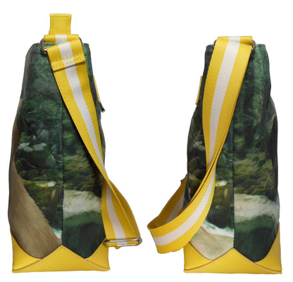 Furbabies Labrador Retriever Original Portrait Drawing Printed Canvas Large Shoulder Bag