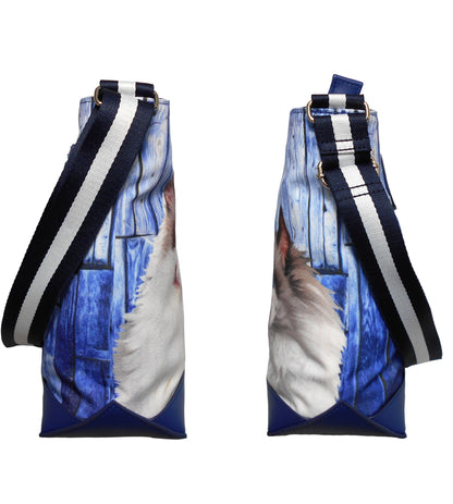 Furbabies Ragdoll Cat Original Portrait Drawing Printed Canvas Large Shoulder Bag