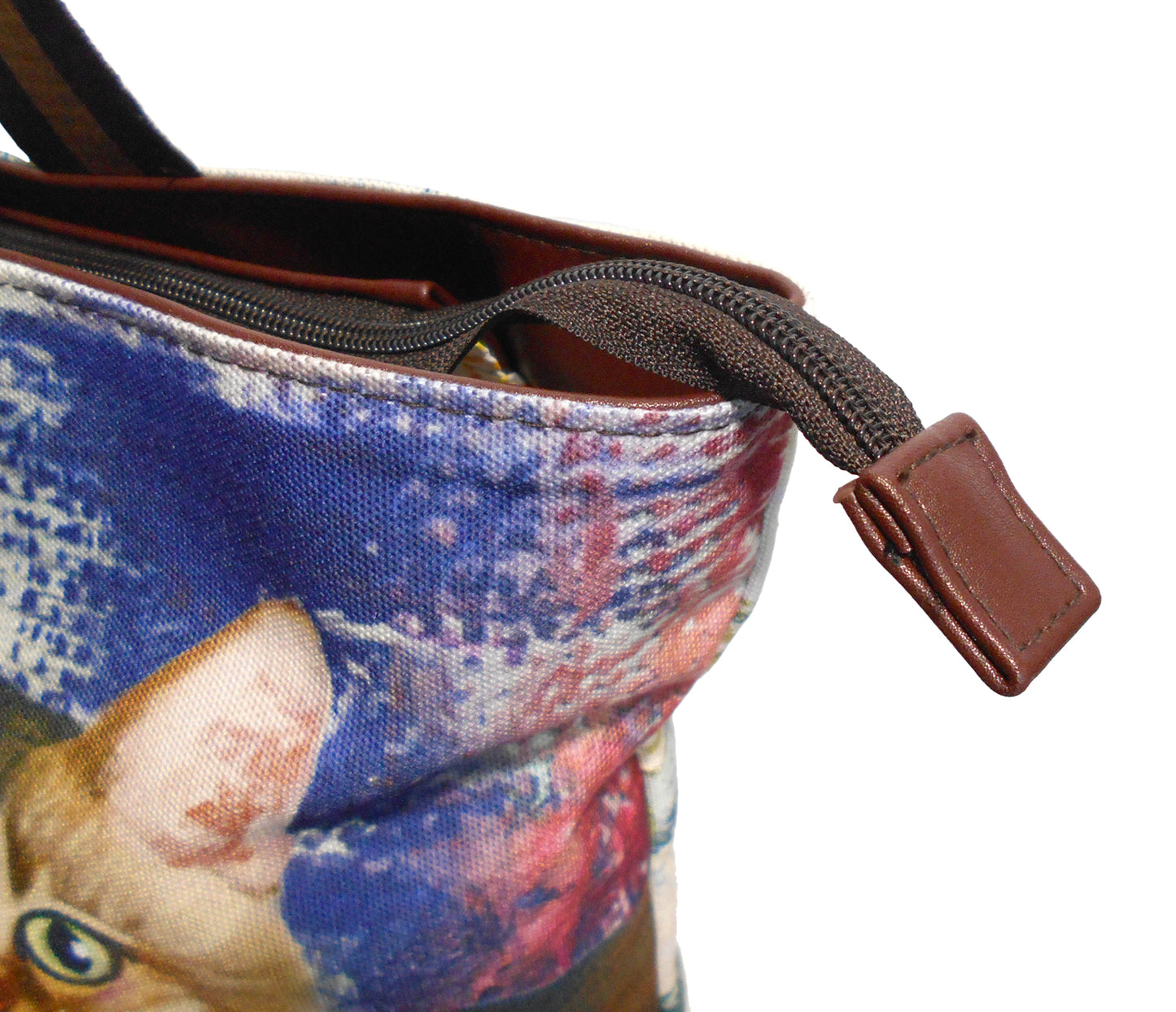 Furbabies Maine Coon Original Portrait Drawing Printed Canvas Medium Tote Bag