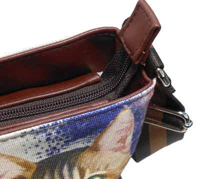 Furbabies Maine Coon Original Portrait Drawing Printed Canvas Large Shoulder Bag