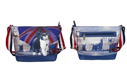 Furbabies British Shorthair Original Portrait Drawing Printed Canvas Medium Shoulder Bag