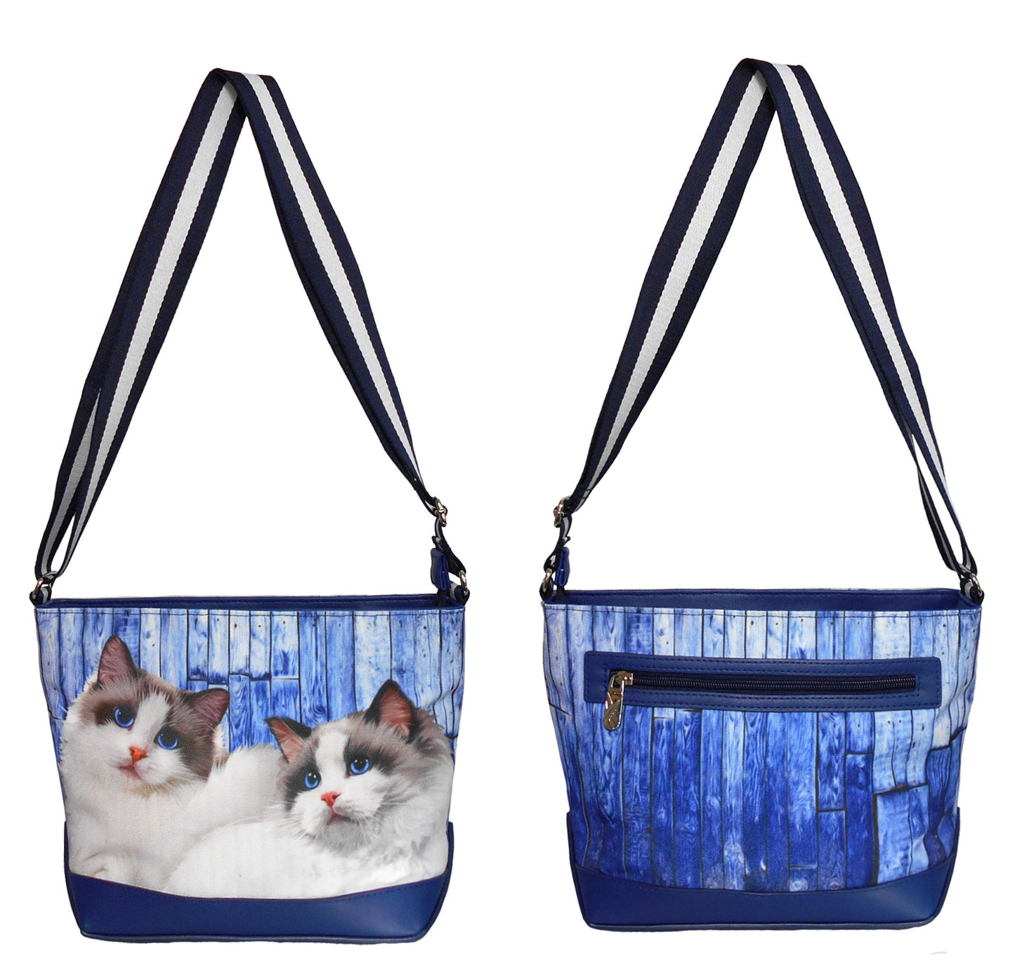 Furbabies Ragdoll Cat Original Portrait Drawing Printed Canvas Medium Shoulder Bag