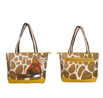 Furbabies Exotic Shorthair Original Portrait Drawing Printed Canvas Medium Tote Bag