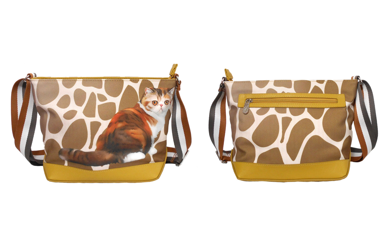 Furbabies Exotic Shorthair Original Portrait Drawing Printed Canvas Medium Shoulder Bag