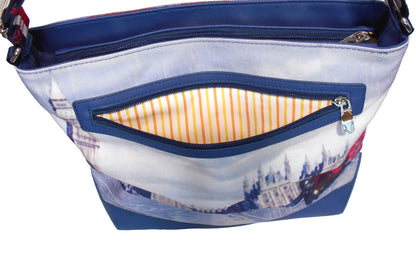 Furbabies British Shorthair Original Portrait Drawing Printed Canvas Large Shoulder Bag