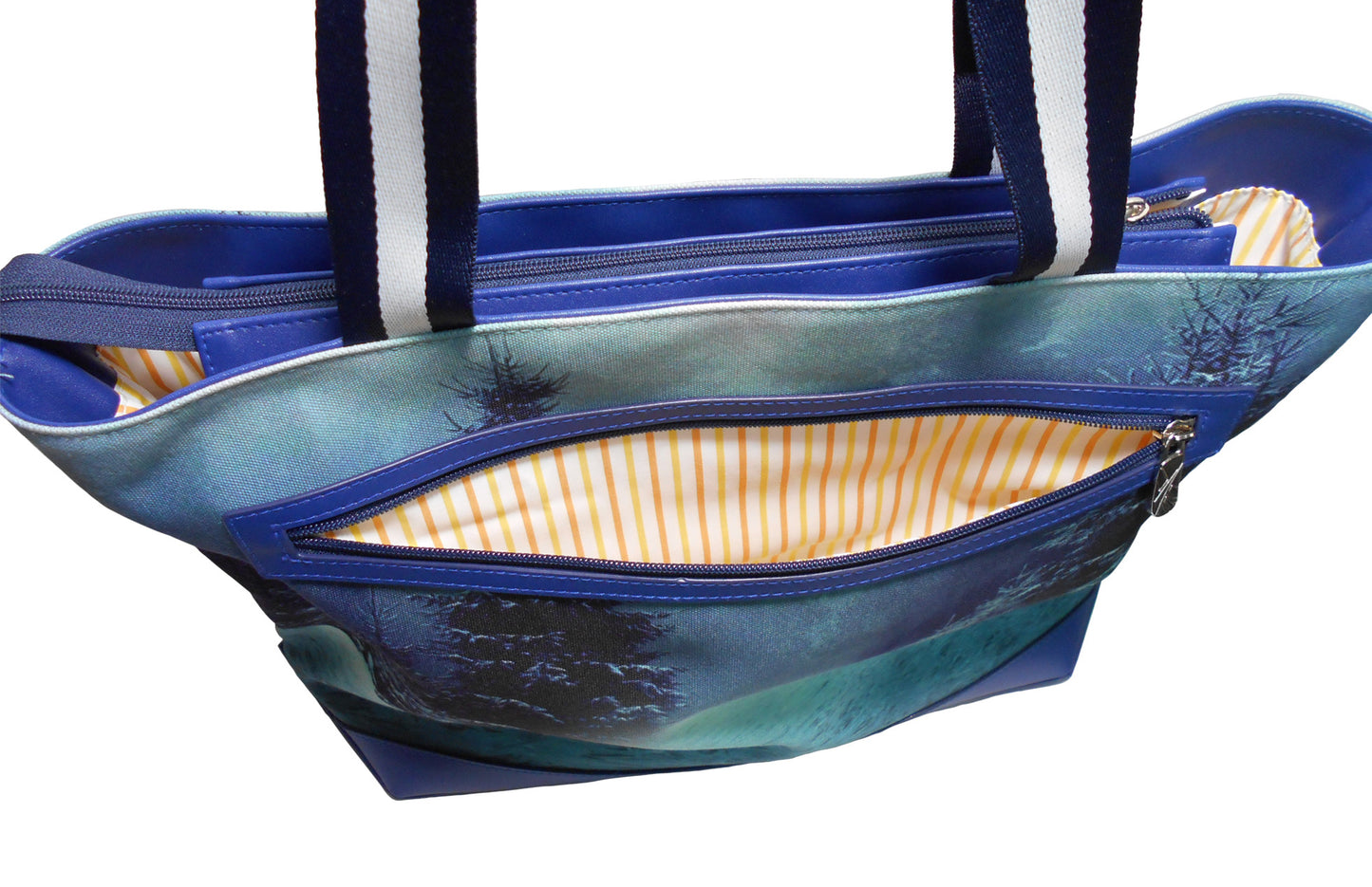 Furbabies Husky Original Portrait Drawing Printed Canvas Large Tote Bag