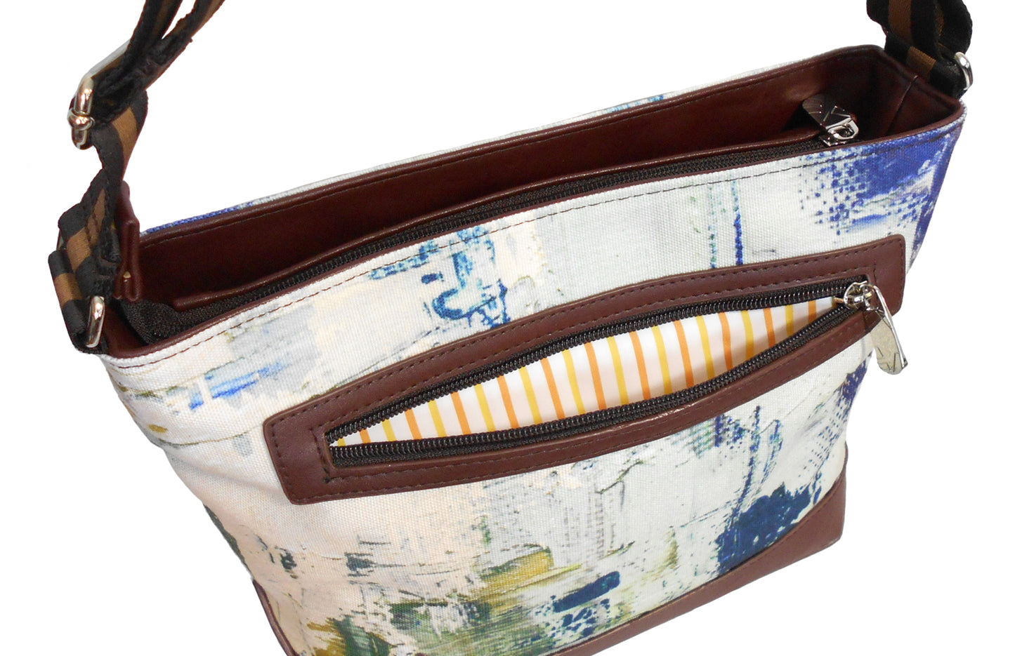 Furbabies Maine Coon Original Portrait Drawing Printed Canvas Medium Shoulder Bag