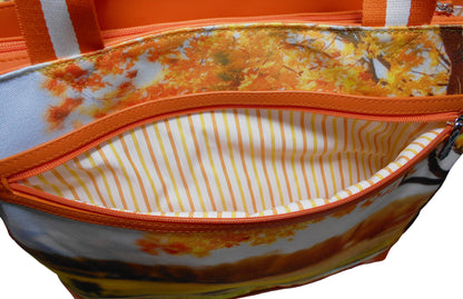 Furbabies Yorkshire Terrier Original Portrait Drawing Printed Canvas Large Tote Bag