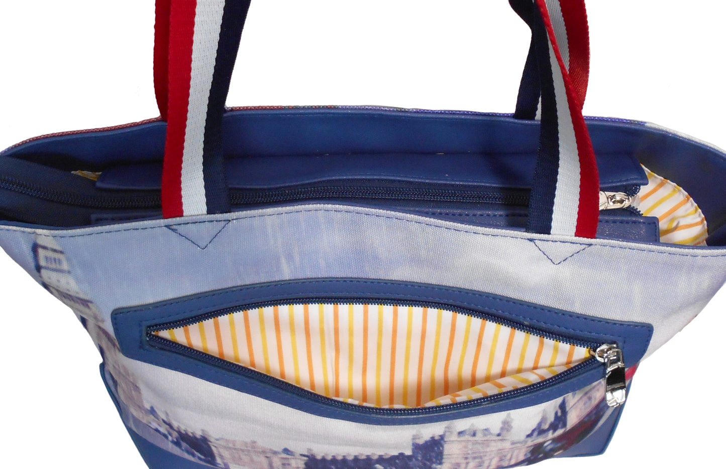 Furbabies British Shorthair Original Portrait Drawing Printed Canvas Medium Tote Bag