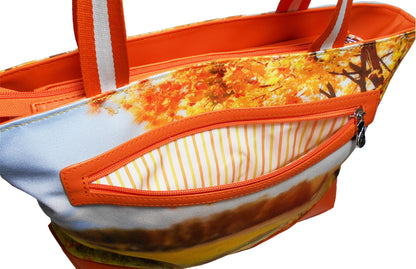 Furbabies Yorkshire Terrier Original Portrait Drawing Printed Canvas Medium Tote Bag