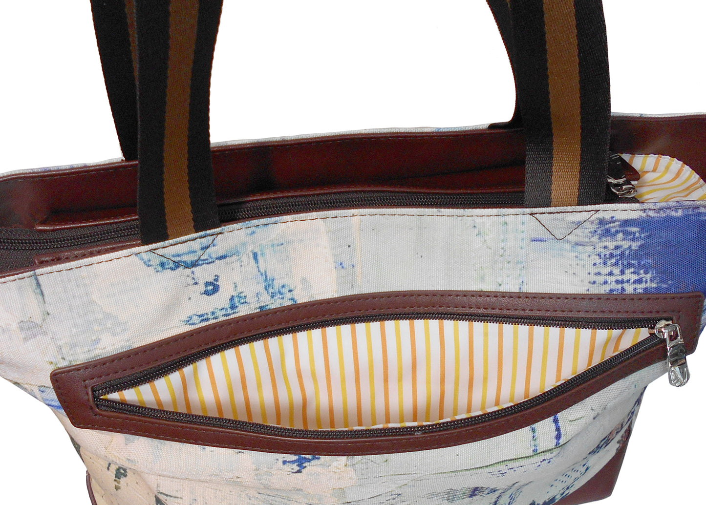 Furbabies Maine Coon Original Portrait Drawing Printed Canvas Large Tote Bag