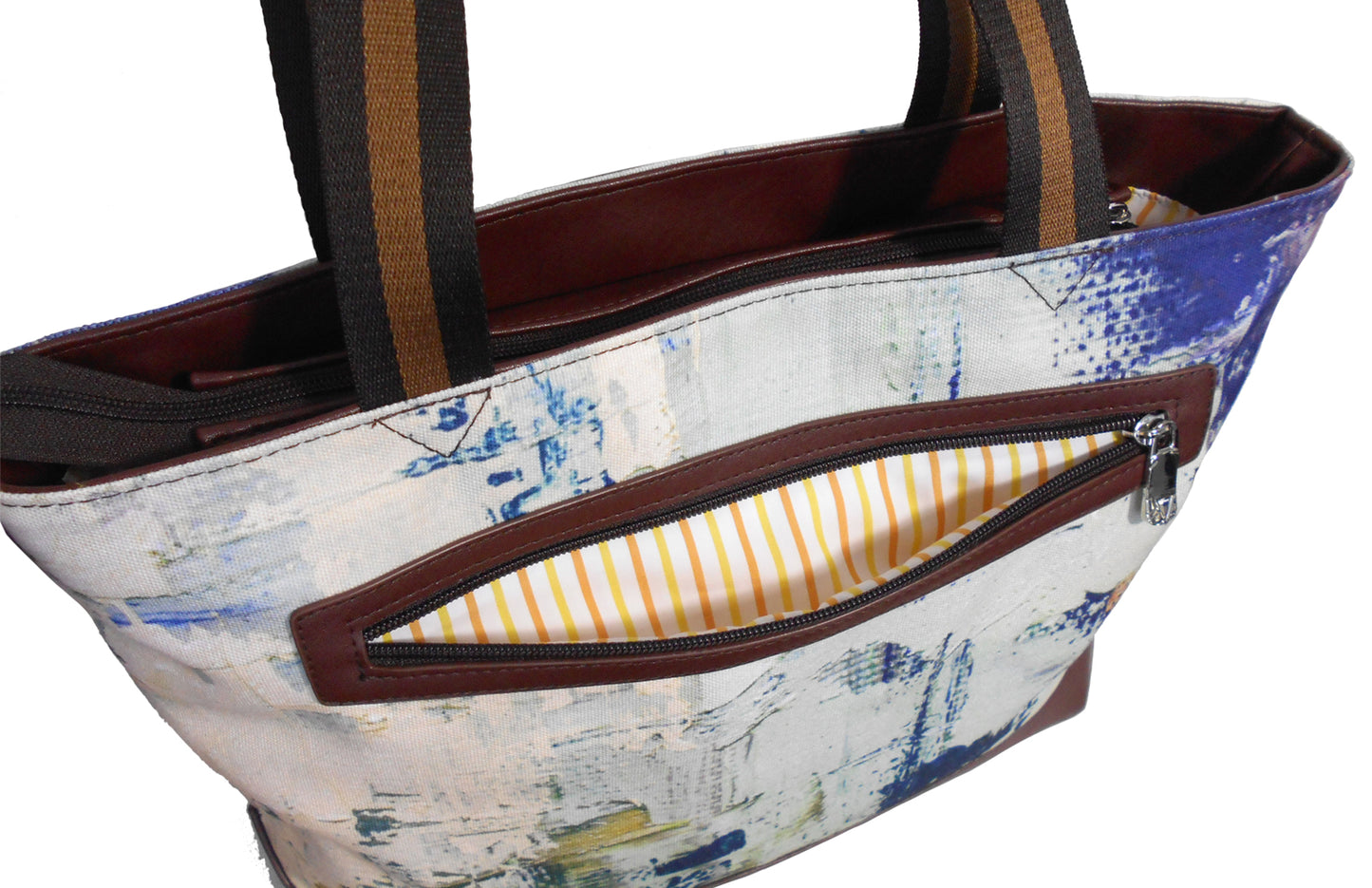 Furbabies Maine Coon Original Portrait Drawing Printed Canvas Medium Tote Bag