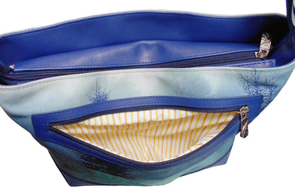 Furbabies Husky Original Portrait Drawing Printed Canvas Large Shoulder Bag