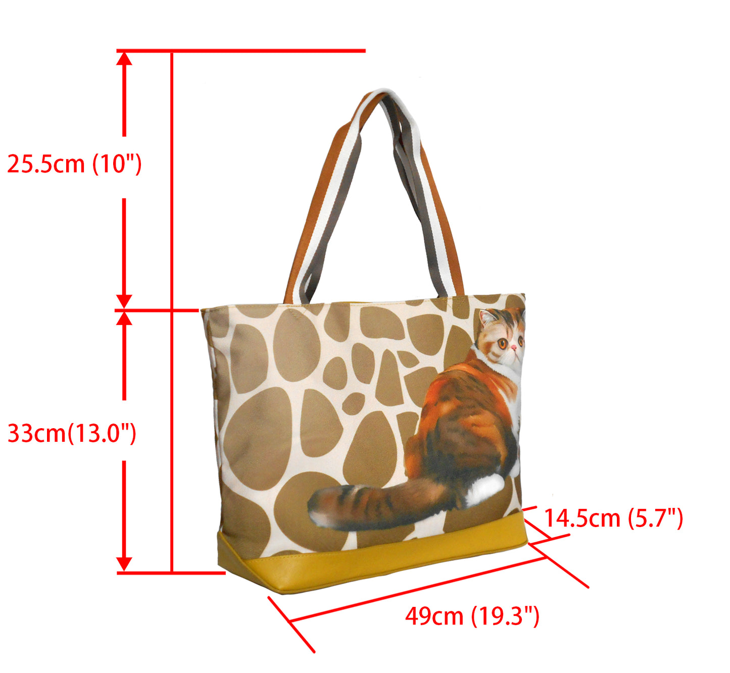 Furbabies Exotic Shorthair Original Portrait Drawing Printed Canvas Large Tote Bag