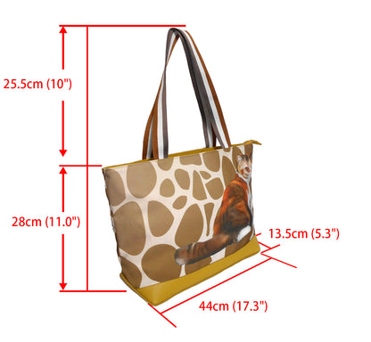 Furbabies Exotic Shorthair Original Portrait Drawing Printed Canvas Medium Tote Bag